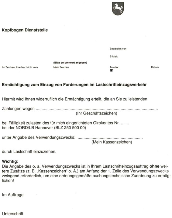 Einzugsermächtigung